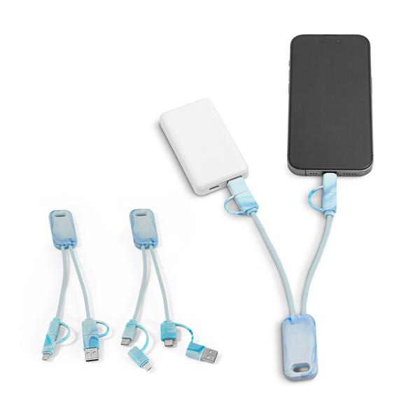 BERNERS. Cabo USB super-rápido 6 em 1 em PET 100% reciclado, permite a tranferência de dados - 97191