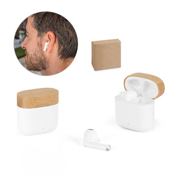 COBAIN. Fones de ouvido wireless em ABS 100% reciclado e bambu com autonomia de 5h - 97193