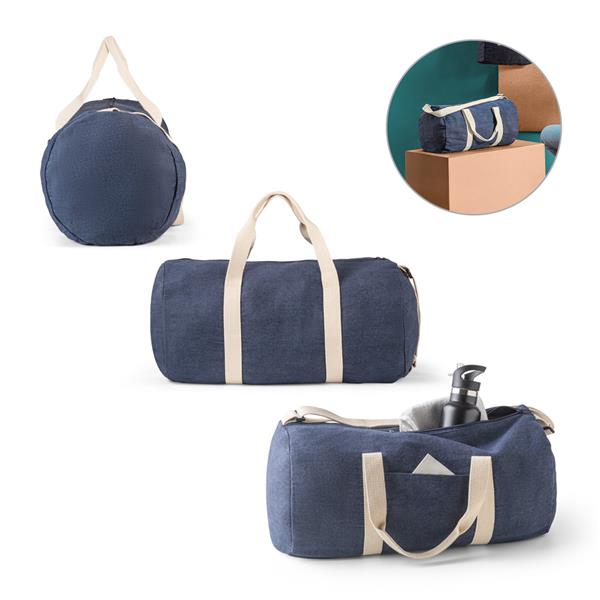 DENIM BAG. Sacola esportiva ou viagem em denim reciclado (300 g/m²) - 92095