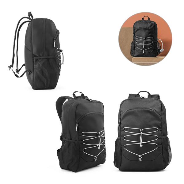 DELFOS BACKPACK. Mochila para notebook 15""6" em 300D e 600D, ambos em poliéster reciclado com elementos refletores 18 L