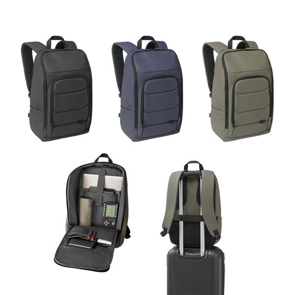 TOULON. Mochila para notebook em 600D, poliéster reciclado, de alta densidade, com revestimento resistente à água 16" 19