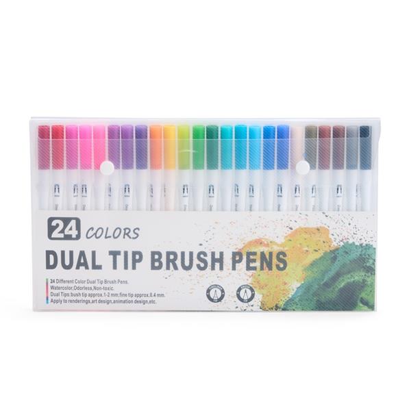 KIT CANETINHAS PONTA DUPLA COM 24 CORES - 08332-24