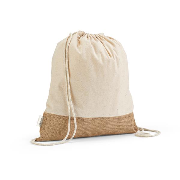 MALDIVAS BPACK. Sacola tipo mochila em 70% algodão reciclado e 30% poliéster reciclado (180 g/m²) com base em juta - 923