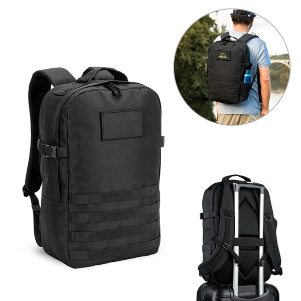 EDINBURGH BPACK. Mochila estilo militar em poliéster reciclado 600D, de alta densidade, com bolso para notebook 17""3" 2