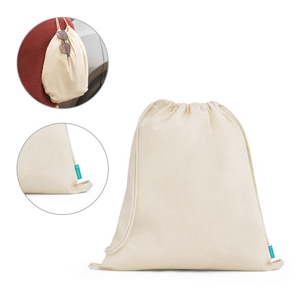 NAMPULA. Sacola tipo mochila em algodão orgânico (120 g/m²) - 92933