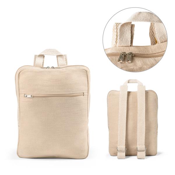 MARBELLA. Mochila em juco (mistura de algodão e juta, 275 g/m²) 7 L - 92938
