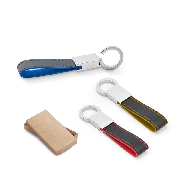 LESKOV. Chaveiro em c.sintético e metal com mosquetão giratório - 93370