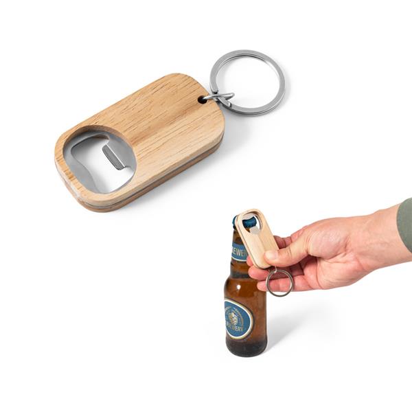 ROGERS. Abridor de garrafas em aço inox e bambu - 95081 2